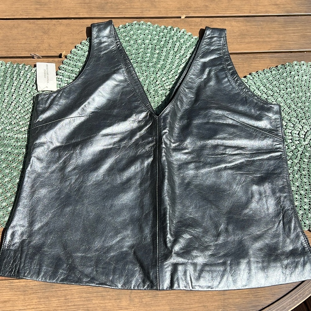 NWT REM Garson Gray Leather women’s top.soft, supple and gorgeous.